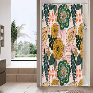 Chic Boho Green Floral Shower <b>Curtain</b> Summer Plant Leaves Fabric Cloth Cute Home Decor <b>for</b> <b>Bathroom</b> - Product Image 1