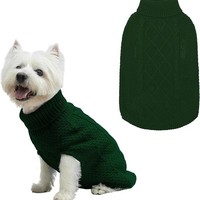Pull d'hiver pour chien en acrylique, tricot pour animaux de compagnie avec motif torsadé et ouverture pour laisse, idéal pour les promenades et les tenues décontractées