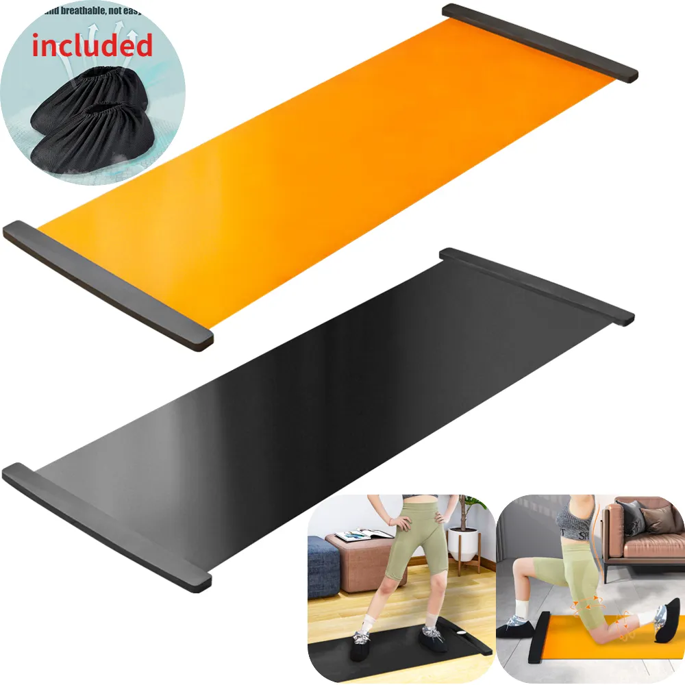 Yoga Sliding Mat Esporte Fitness Glide Pilates Patinação Training Board Mat para Hóquei no Gelo Patinação Perna Exercício 140/180/200cm