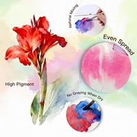 Peinture aquarelle 24 couleurs avec boîte métallique, aquarelle de voyage demi-palettes, boîte métallique portable avec anneau métallique et palette intégrée