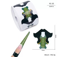Formes adhésives personnalisables pour ongles en gel, 500 pièces/rouleau, pour extension d'ongles en gel acrylique, papier de forme pour ongles