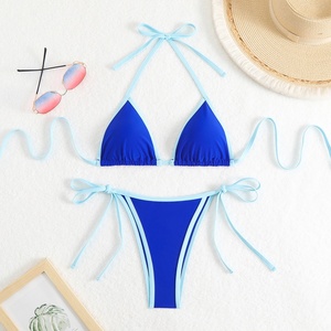 2025 Maillot de bain bikini 2 pièces pour femme, de marque de luxe, personnalisé, effet ventre plat, push-up, imprimé, coupe coquine, dos nu, lanières en V, séchage rapide - Product Image 2