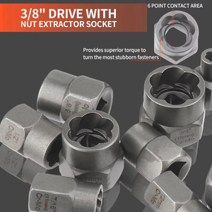 48 pezzi in acciaio ad alta velocità con rivestimento in titanio punta da trapano a mano sinistra fresata con perno rotto Set estrattore di bulloni danneggiati - Product Image 3