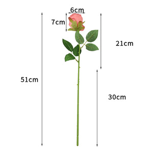 Roses artificielles en soie, fleurs roses, décoration de mariage, décoration de la maison, accessoires de photographie, arrangement en vase - Product Image 5