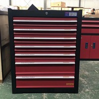 Chariot à outils roulant OEM à 7 tiroirs, établi de garage en fer robuste, armoire de rangement d'atelier personnalisée avec plateau latéral