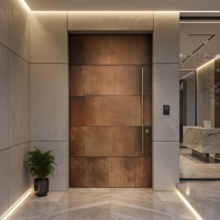 Puerta de Entrada Principal de Alto Rendimiento Kalaishi, Aislada Térmicamente, Puerta de Seguridad Doble de Aluminio para Vivienda Residencial