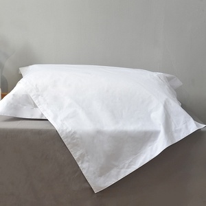 Vente en gros personnalisée <span class=keywords><strong>Taie</strong></span> <span class=keywords><strong>d</strong></span>'<span class=keywords><strong>oreiller</strong></span> enveloppe en coton uni blanc hôtel - Product Image 4