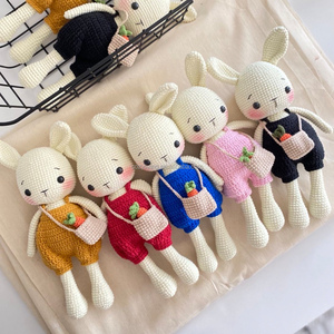Vendita calda nuovo arrivo Amigurumi personalizzato adorabile cartone animato fatto a mano all'uncinetto <span class=keywords><strong>coniglietto</strong></span> per bambini artigianato regalo - Product Image 2