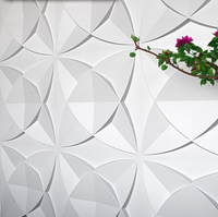 Panel 3D de PVC blanco para decoración de pared, Material de PVC decorativo para pared Interior