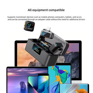 Беспроводной петличный микрофон <span class=keywords><strong>2</strong></span>.4G, одновременная запись с двух мини-микрофонов, 360° °   Всенаправленный микрофон для видеотрансляций на смартфоне - Product Image 3