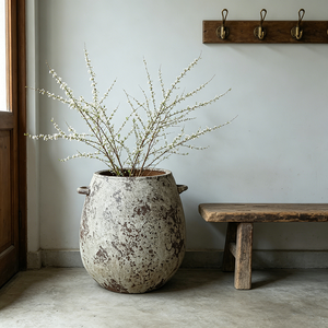 Pot de jardin rustique d'extérieur, grand vase à large ouverture, pot en céramique artisanal pour bonsaï, plantes en pot et décoration de patio - Product Image 4