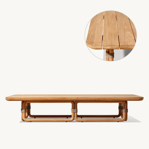 Ensemble de canapés de jardin en teck moderne et élégant, coussins imperméables, meubles durables pour hôtels, parcs, villas - Product Image 6