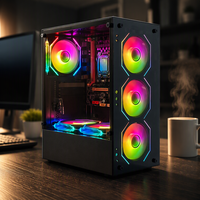 Boîtier de PC de jeu Micro ATX ITX, boîtier de PC de jeu pour ordinateur de bureau, boîtier de PC Full Tower ATX avec ventilateurs, cabinet de PC de jeu