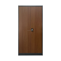 Armoire de classement métallique en gros, effet bois, 2 portes verrouillables, en acier, pour bureau et entreprise