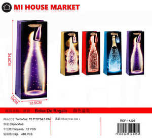 Borsa per vino Mi House Market 3 in tessuto non tessuto, borsa regalo per confezionamento bottiglie di vino, stile alla moda - Product Image 1