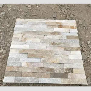 Popular Cheap Natural Stacked Slate Cultured Stone Background Wall Cladding Sheet