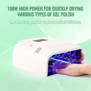 Nouvel Arrivage Lampe à Ongles LED Professionnelle 108W Haute Puissance <span class=keywords><strong>pour</strong></span> Séchage Gel, Équipement de Salon Personnalisable en Métal avec Ventilateur - Product Image 3
