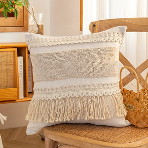 Yanxuan Bohemian Hand-Woven Pillowcase Rectangle Cotton Linen Abstract Geometric Pattern Home Sofa Cushion Cover - Product Image 3