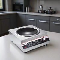 Cuisinière électrique industrielle portable Keyan - 4000W, plaque en cristal poli, cuisinière électrique commerciale simple à bouton-poussoir pour hôtel