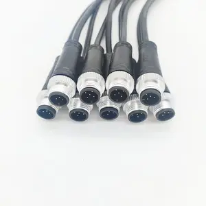 Factory customize M12 Connector Aviation shielded Cable IP68 Waterproof M12 male female Connector Sensor Cable