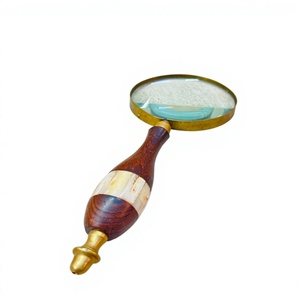 Wholesale 10 Inch Wood Magnifying Glass Mop Wood Handle Modern Handcrafted Industrial <b>Desk</b> <b>Accessories</b> Luxury Office Gifts Bulk - Product Image 1