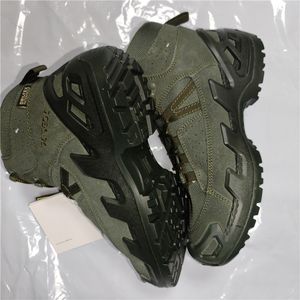 Bottes de randonnée mi-hautes vertes TSB07 en cuir de vachette et daim, durables et résistantes - Product Image 2