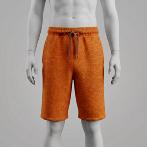 Shorts Bermuda Unisexe Gris 100% Coton avec Cordon de Serrage et Logo sur le Devant, Taille Mi-Haute, Tricoté Respirant, Style Décontracté Uni - Product Image 1