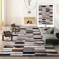 Handgefertigter Natürlicher Kuhfell-Teppich Unregelmäßiger Wohnzimmer-Teppich aus Echtem Kuhfell Patchwork-Teppich Maßgefertigte Couchtisch-Matte