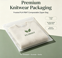 Empaque Premium para Prendas de Punto, Bolsa Biodegradable y Compostable de PLA PBAT Esmerilado con Logotipo Personalizado, Alta Resistencia Mecánica