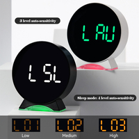 Horloge de table ronde à LED 3D surdimensionnée avec rétroéclairage, thème personnalisé, logo personnalisé, importateur, veilleuse, chiffres, 4 pouces
