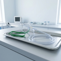 Masque à oxygène médical jetable en PVC simple, haute qualité OEM, prix usine, haut débit, avec sangle de fixation