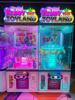 Yuejin Machine à griffes porte-bonheur rose, machine de jeu d'arcade à monnayeur pour parcs d'attractions, en métal et plastique