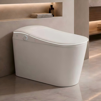 WC intelligent monobloc en céramique avec siège chauffant, chasse d'eau automatique, bidet électrique, pour salle de bain
