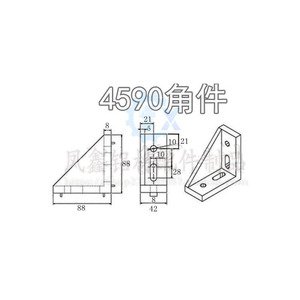 4590 Angle Bracket 88x88x42mm Aluminum Industrial Profile Connector Panel Mount - Product Image 1
