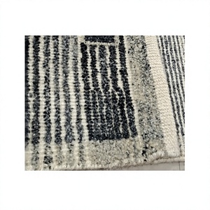 Modern Geometric Hand Knotted Eco-Friendly NZ Wool Area Rug Low Pile Thin Grey & White - Product Image 2