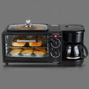 OEM/ODM uso domestico macchina per la colazione multifunzionale set elettrico tostapane caffettiera 3 in 1 macchina per la colazione