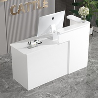 Comptoir de caisse enregistreuse en bois simple et moderne pour usage commercial dans les petites boutiques, les magasins de vêtements, les salons de beauté et les bureaux d'accueil
