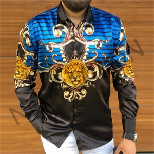 เสื้อเชิ้ตผู้ชายทรงเข้ารูปแบบใหม่สำหรับฤดูใบไม้ร่วงและฤดูใบไม้ผลิ ผ้ากันยับ ระบายอากาศได้ดี พิมพ์ลาย 3 มิติ สไตล์ลำลอง แขนยาว - Product Image 2