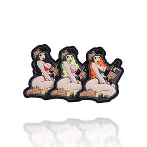 ตราสัญลักษณ์รูปผีเสื้อ PVC ยางพิมพ์ลายธงแบบติดตีนตุ๊กแก ผ้าหรูหราพิมพ์ลายสกรีน ปักลาย 3 มิติ Tactical Girl แบบกำหนดเองได้ - Product Image 3