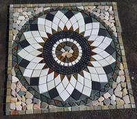 Motifs de soleil en mosaïque d'extérieur motif de sol en mosaïque de pierre naturelle pour la décoration de jardin et de cour