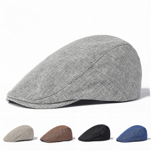 Chapeau avant en coton et chanvre Casquette rétro simple pour homme Béret jeunesse artistique d'automne - Product Image 2