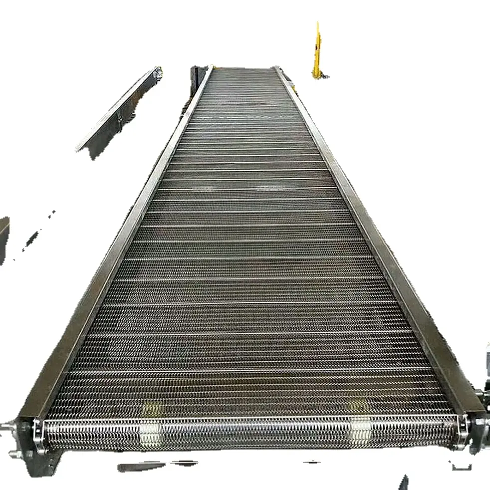 washing and cooling belt metal plate conveyor with water