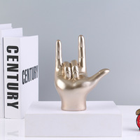 Zeitgenössische Skulpturen Handform-Gesten-Statue LOVE Frieden Handhaltung Polyresin-Ornamente für Raumdekoration