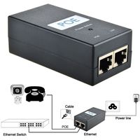 Inyector POE de Escritorio de 100/1000Mbps, Adaptador de Corriente Pasivo Rj45 de 24V 48V, Adaptador de Alimentación a través de Ethernet