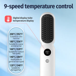 فرشاة شعر كهربائية محمولة قابلة لإعادة الشحن عبر USB ولاسلكية، مشط فرد الشعر واللحية الكهربائي الساخن المصغر للنساء والرجال - Product Image 4
