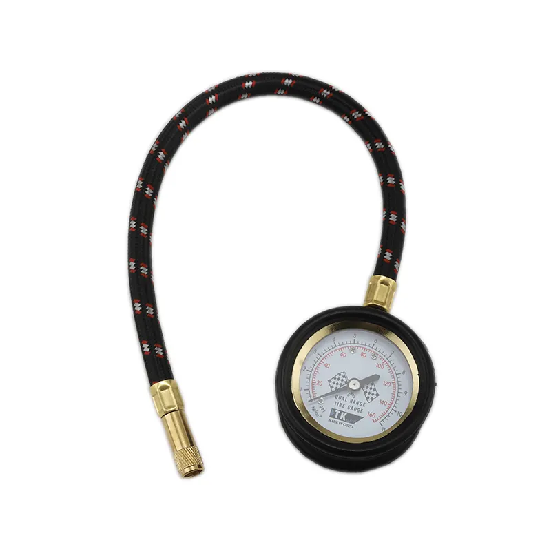 mini portable tyre tire air pressure gauge metal body dial tire gauge