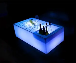 Bar KTV boîtes de nuit largement utilisées table de bar à changement de couleur lumineuse LED avec mobilier de bar à seau à glace