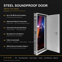 Pintu Kedap Suara Pintu Akustik Baja Insulasi Suara 40-50dB untuk Studio Rekaman Ruang Server Ruang Konferensi Home Theater