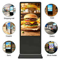 Señalización Digital Vertical con Pantalla Táctil Full HD de 55 Pulgadas y Carcasa Metálica para Tiendas Minoristas y Aeropuertos (OEM)