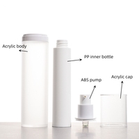 Botol pompa Losion tanpa udara, kelas atas kosong 50ml dinding ganda bening buram akrilik kosmetik 30ml dengan penutup